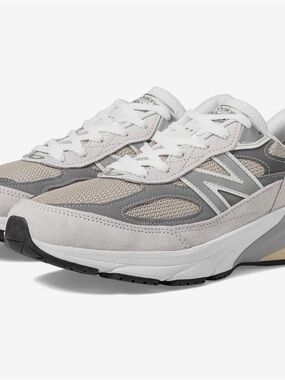 New Balance Grey & White 990v6 Sneakers